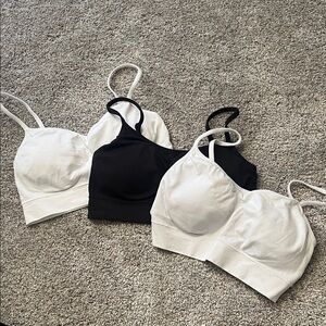 3 Jockey White/Black Women's Bralettes - Size medium